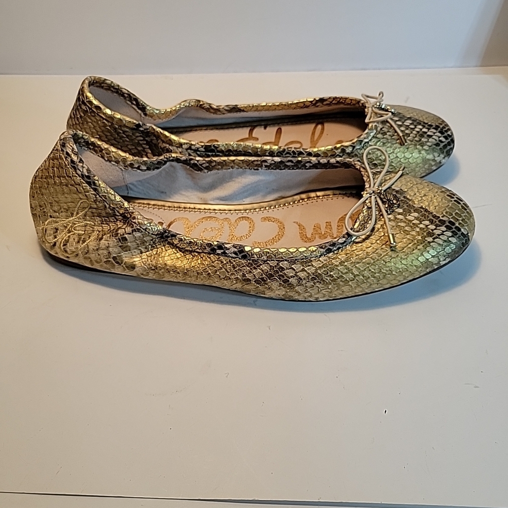 Sam Edelman Metallic Snake Print Flats - Picture 4 of 12
